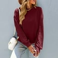 thumbnail image 5 of Lumtrix Womens Oversized Long Sleeve Sweatshirt Casual Crewneck Cute Pullover Tops Lightweight Sweatshirt 2025 Fashion Wine S, 5 of 6