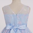 thumbnail image 6 of IBTOM CASTLE Flower Girls Dress for Wedding Round Neck Sleeveless Floral Embroidered Ruffle Tulle Dress Birthday Party Princess Pageant Gown with Bowknot 4-5 Years Sky Blue, 6 of 7