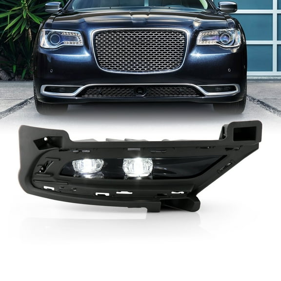 AKKON - Fits 2015-2020 Chrysler 300 Full LED Chrome Fog Light Bumper Driving Lamp Passenger Right Side without Switch Model