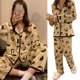 thumbnail image 3 of Conjunto de pijama de manga larga para mujer, ropa de dormir de dos piezas con botones y estampado de dibujos animados bonitos para primavera en casa, dibujos animados XL, 3 of 8