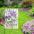 thumbnail image 2 of Home Sweet Home Purple Floral Garden Flag Lavender Daisy for Outside Yard 12.5 x 18 Double Sided Burlap Spring Summer Flowers Small Flags Seasonal Purple Outdoor Yard Decorations, 2 of 5