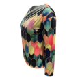 thumbnail image 4 of Women Tie-dye Printed Embroidery Collar Long Sleeve Pullover Blouse Tops, 4 of 4
