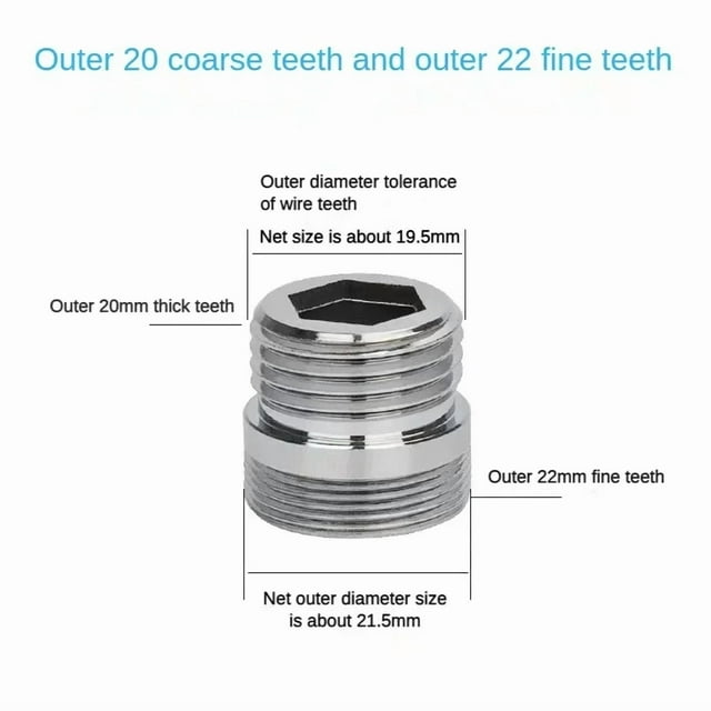 Faucet Adapter 22 Turn 16 18 20 22 24 26 28 30 32mm Internal and External Fine Tooth Faucet Conversion Thread Accessories