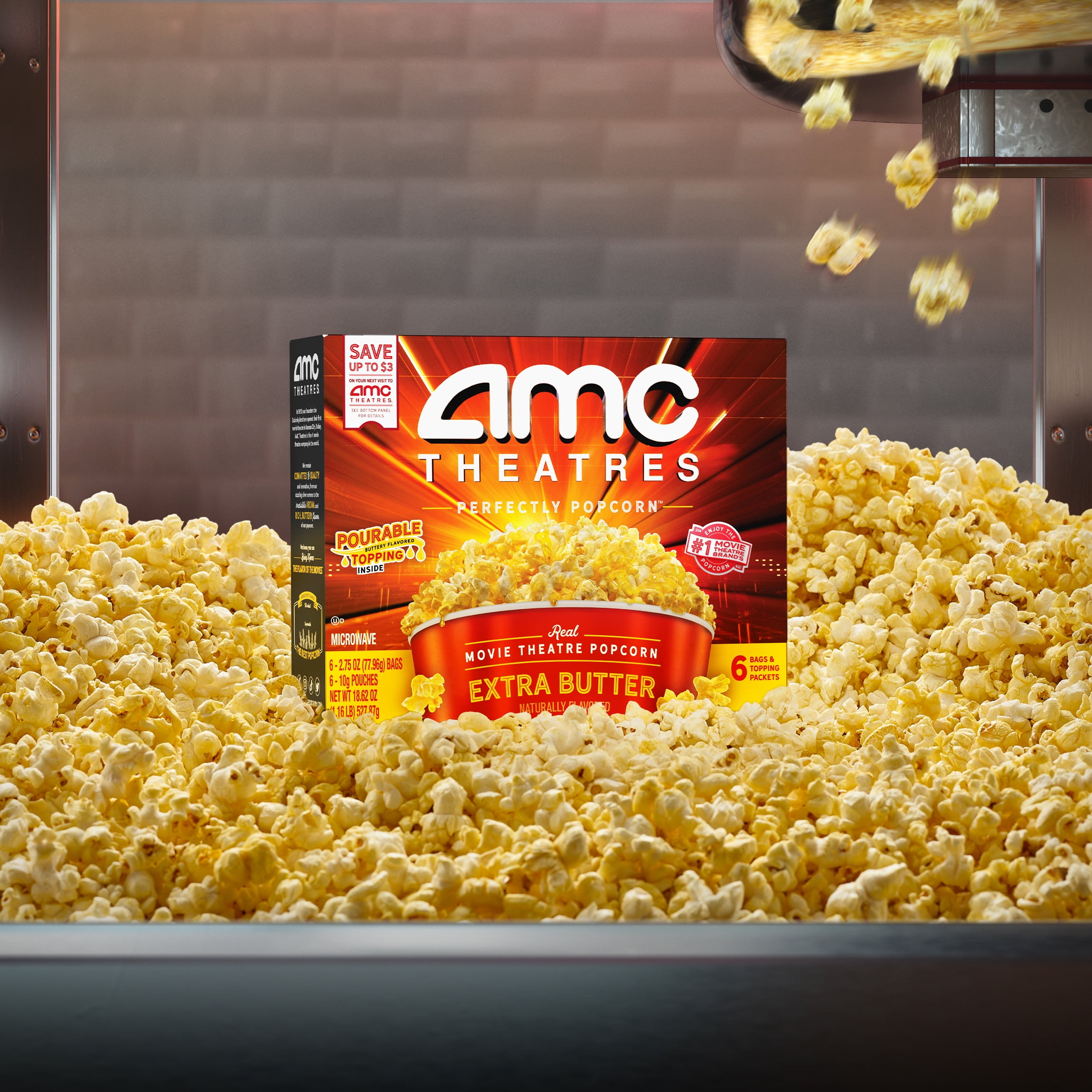 AMC Theatres Microwave Popcorn 6ct, Extra Butter