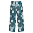 thumbnail image 2 of FORMRS Kids Pajama Pants with Pockets Size 13-14Y Boys Lounge Sleep Bottoms, Dark Blue Hexagon Patterns, 2 of 8