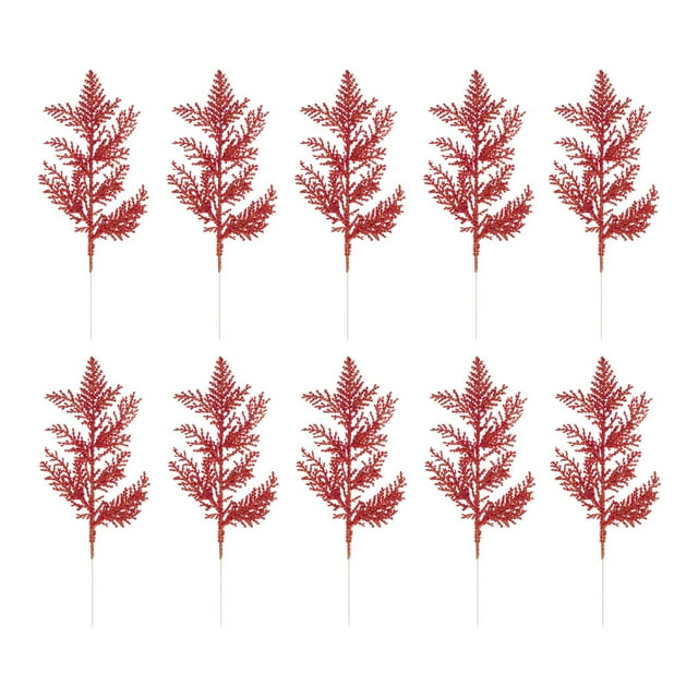Naiovety 30 pack/lote decoraciones navideñas blancas versátiles ramitas de purpurina para ramas de pino artificiales divertidas DIY rojo 30 Uds.