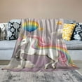 thumbnail image 2 of Pratyus Fall Decor Unicorn Pink Balloon Rainbow Print Blanket Lightweight Soft Blanket for All Seasons Gifts 40x50in, 2 of 6