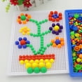thumbnail image 1 of Juego de 296 piezas de rompecabezas de tablero perforado con forma de hongo de colores, juego de mosaico 3D, bloques de construcción, kit de juguetes de bricolaje para niños, 1 of 10
