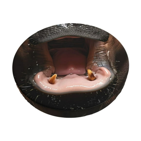 Disketp Playful Baby Hippo Splash Funda Redonda para Taburete, Funda de Cojín para Silla de Bar Suave y Elástica-12 inch