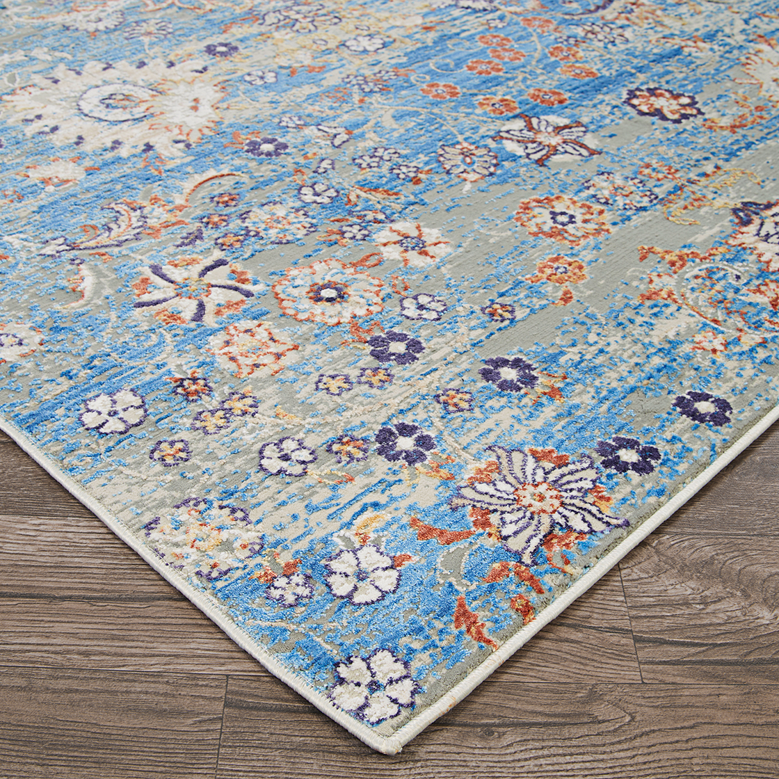 Couristan Vibrata Chateau Multi-Pacific Blue Runner Rug