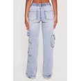 thumbnail image 5 of Women's Star Applique Acid Wash Straight Leg Cargo Jeans, 5 of 5