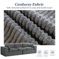 thumbnail image 5 of YODOLLA 110" Oversized Boneless Couch for Living Room,Cloud Sectional Sofa with Fluffy Corduroy Seat Cushions, 3 Seater Upholstered Floor Sofa, No Assembly Required, Grey, 5 of 10