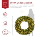 thumbnail image 3 of Corona de Navidad Best Choice Products, preiluminada, abeto, 48 pulgadas, con 200 LED, 3 of 7