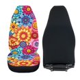thumbnail image 6 of XYZCANDO Soft Car Seat Covers Auto Sedan Truck, Non-Slip Breathable Car Front Seat Covers 2 pcs Polyester Fabric Datura Flower Pattern, 6 of 10