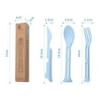 thumbnail image 2 of Ayuda de cocina, cuchillo y tenedor portátil tres en uno, cuchara y tenedor de plástico familiar, juego de vajilla de comida occidental para niños, 2 of 5