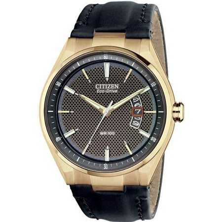 Citizen Men's Eco-Drive Gold-Tone Leather Watch AW1133-06H