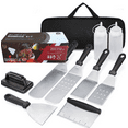 thumbnail image 1 of Plancha Utensils 10 Pieces Barbecue Spatula Stainless Steel Plancha Accessory Plancha Kit for Teppanyaki, 1 of 6