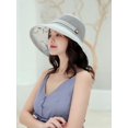 thumbnail image 3 of Anbech Summer Hats for Women Mesh Sun Beach Hat Womens Lightweight, Stowable, Wide-Brimmed Bucket Hat With Chin Strap And Uv Protection，C-Gray + Pattern, 3 of 8