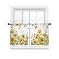 thumbnail image 7 of Sunflower Sheer Curtains 45 Inch Length 2 Panels Set, Summer Eucalyptus Botanical Spring Floral Voile Window Treatment Rod Pocket Small Kitchen Curtains Drapes for Bedroom 52"x45"x2, 7 of 7