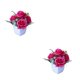 thumbnail image 2 of Moyic Aspecto realista: arreglo de flores artificiales para el hogar o el jardín, planta en maceta, bonsái. Rosa roja 2piezas, 2 of 6