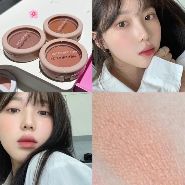 Herorange Palette Blush, Matte, Beautiful Color, Fine Korean Long-lasting Delicate Soft