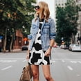 thumbnail image 4 of Easygdp Milk Cow para Vestido Transpirable de Mujer, Vestido Suelto de Manga Corta con Pliegues y Bolsillos para el Verano, 4 of 7
