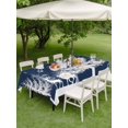 thumbnail image 3 of Outdoor Tablecloth with Umbrella Hole and Zipper, Christmas Blue Rectangle Table Cloth 54x80 Inch Waterproof Tablecloth, White Xmas Tree Elk Winter Snowflake Picnic Table Cover for Patio Camping, 3 of 7