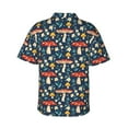 thumbnail image 4 of Xecao Colorful Mushrooms print Hawaiian shirt - a stylish short-sleeve button-down for men, perfect for casual beach and tropical outings., 4 of 9