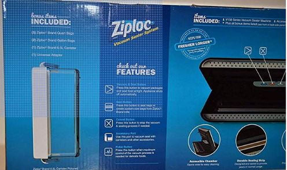 Ziploc Vacuum Sealer Starter Kit Freezer 1 Pump +3 Quart Bags 702450 Sealed/New