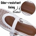 thumbnail image 3 of CHICVOMEY Mesh Mary Jane Shoes for Women Breathable Ballet Flats with Buckle Fashion Fishnet Flats for Women Casual & Work Fashion Flats, 3 of 9