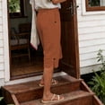 thumbnail image 4 of Long Shorts for Women Linen Capri Pants Womens Plus Size High Elastic Waisted Cropped Pants with Pockets Summer Capris for Women 2026, 4 of 6