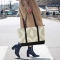 thumbnail image 4 of FORMRS Canvas Laptop Tote Bag for Women with 15.6" Computer Compartments Shoulder Handbag, Light Brown Pattern, 4 of 7