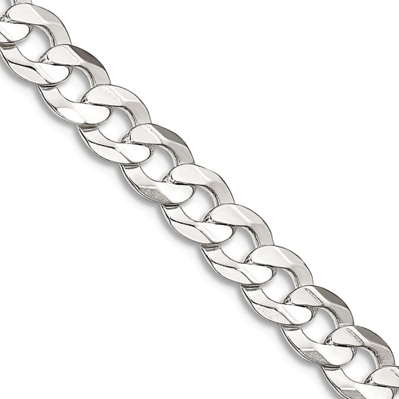 925 Sterling Silver 5.65mm Concave Beveled Curb Chain Necklace 22 Inch Chain Necklace for Women and Men