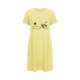 thumbnail image 5 of Sakmal Oversized House Dress for Women Cute Ultra-Soft Yellow Pajama Sleep Dress Short Sleeve Short Graphic Crew Neck Nightgowns S-2XL, 5 of 7