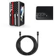 thumbnail image 1 of Accessory Bundle for Galaxy Z Fold 4: Slim Snap-On Case (Thin Red Line Skull), Rear Camera Glass Protector, Nylon Braided USB-C to USB-C Cable (4 Feet), 1 of 8