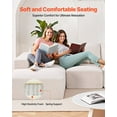 thumbnail image 3 of STAWAY Modular Sectional Sofa - L Shaped Cloud Couch with Chaise, Soft Corduroy, Extra-Wide Armrests, Customizable Design, Beige - Perfect for Living Room, 3 of 9