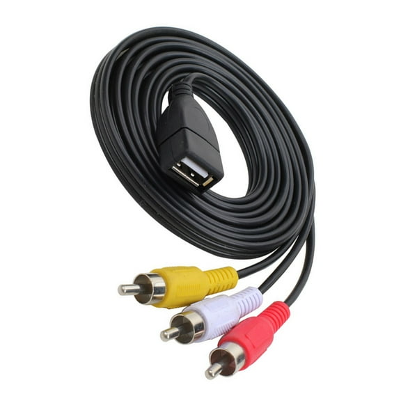 USB Female Plug To 3RCA Male Adapter Sound Converters Video Cable USB To 3RCA Cable For HDTV Wire Cord