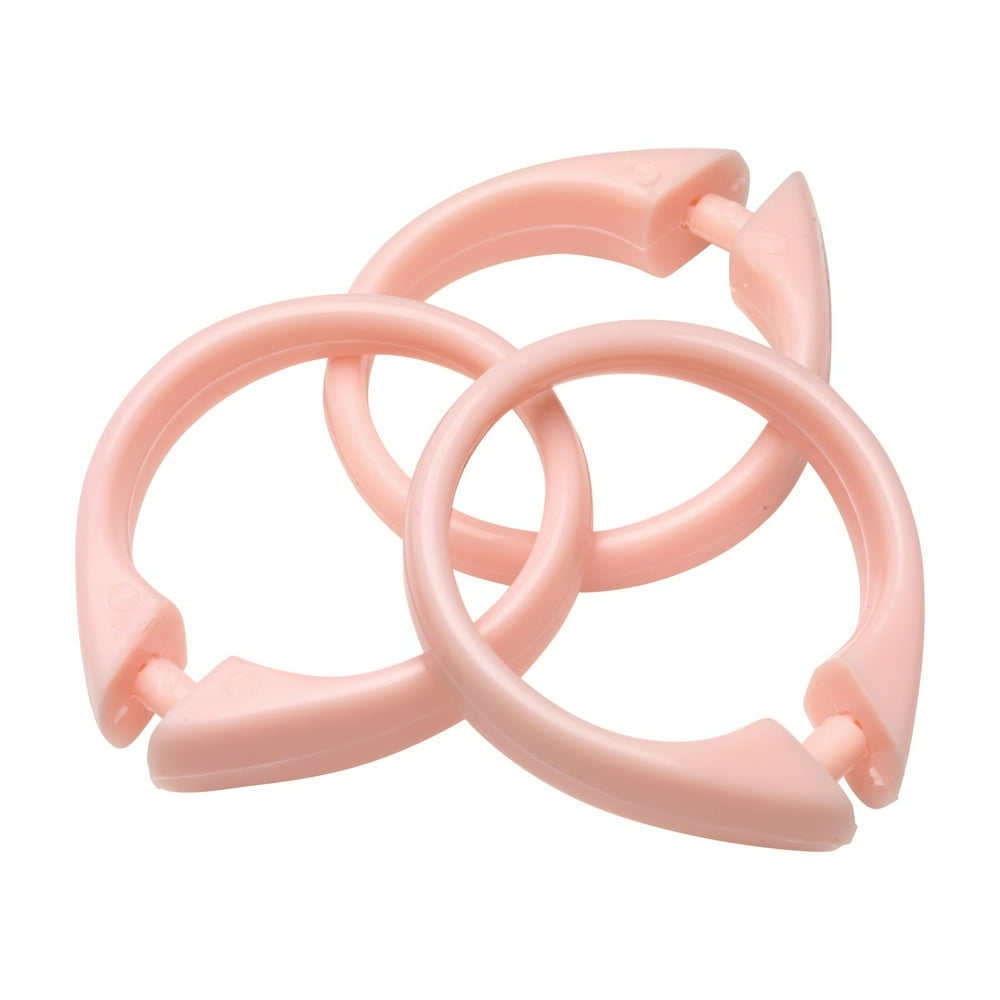 "Snap" Plastic Shower Curtain Hooks in Pink