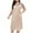 Beige, variant on Jalioing Womens Satin Sleep Dress Plus Size Lace V Neck Short Sleeve Nightgown XL-5XL Summer Pajama Dress Sleepwear