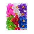 thumbnail image 2 of Hula Girl Paper Foam Hibiscus Color Flower Lei Hawaiian Island Rainforest Theme Hair Clips for Birthday Party Favors, Event Decoration Supplies (12 Pack) by Super Z Outlet, 2 of 2