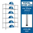 thumbnail image 4 of 6-Tier Storage Shelves NSF Certified Wire Shelving Unit with Wheels Heavy Duty Metal Shelves Adjustable Steel Shelving 2100Lbs Capacity for Closet Pantry Basement- (18"x48"x82", Silver), 4 of 7