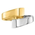 thumbnail image 2 of 14K White and Yellow Gold Square Overlapping Ring Band, 2 of 5