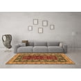 thumbnail image 3 of Ahgly Company Indoor Round Abstract Brown Modern Area Rugs, 4' Round, 3 of 4