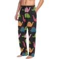 thumbnail image 4 of Men's Pajama Pants with Pockets Sleepwear Lounge Pants Stretch Casual Rainbow Dinosaur, 4 of 6