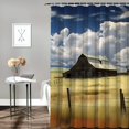 thumbnail image 2 of PRATYUS American Scene Painting Quick-Drying Shower Curtain Set with Hooks for Bathroom Decor 100% Polyester Fiber Chic Modern Design 36x72, 2 of 7