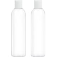 thumbnail image 1 of Woeilo 2 Pack 8oz Clear Plastic Bottles with White Disc Caps Refillable Empty Squeeze Containers Cosmetic Bottles for Toiletries Conditioner Shampoo Lotions Gels Clear, 1 of 5