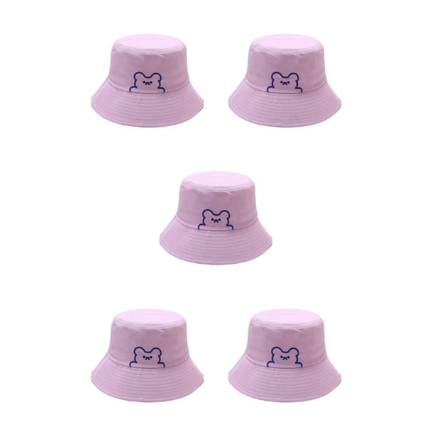 Sombreros de cubo Qarigey Algodón Hombres Mujeres Pescador Vintage Púrpura Claro CBP327598