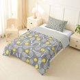 thumbnail image 2 of Manfei Classic Stick Twin Comforter Sets For Boys,Round Sports Ball Bedding Set,Neutral Hue,Light Gray Reversible,2-Piece,1 Comforter and 1 Pillowcase, 2 of 8
