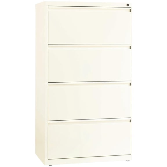 Hirsh 30-in Wide HL10000 Series Metal 4 Drawer Lateral File Cabinet Off White