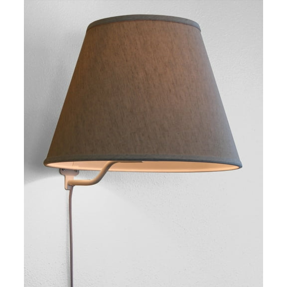 Floating Shade Plug-In Wall Light Textured Oatmeal Fabric 9x16x12